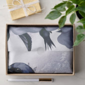 Papier Mousseline Raven Bird Blue Rose Whimsical Decoupage (Cadeau)