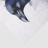 Papier Mousseline Raven Bird Blue Rose Whimsical Decoupage (Détail)