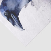 Papier Mousseline Raven Bird Blue Rose Whimsical Decoupage (Détail)