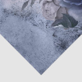 Papier Mousseline Raven Bird Blue Rose Whimsical Decoupage (Détail)