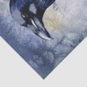 Papier Mousseline Raven Bird Blue Rose Whimsical Decoupage (Détail)