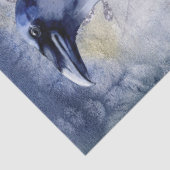 Papier Mousseline Raven Bird Blue Rose Whimsical Decoupage (Détail)