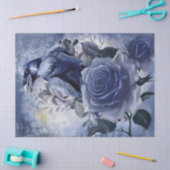 Papier Mousseline Raven Bird Blue Rose Whimsical Decoupage (Artisanat)