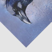 Papier Mousseline Raven Bird Blue Rose Whimsical Decoupage (Détail)