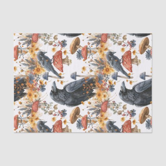 Papier Mousseline Ravens Toadstools Champignons Bois (Recto)