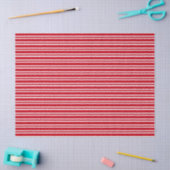 Papier Mousseline Rayé rouge (Artisanat)