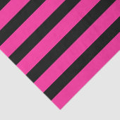 Papier Mousseline Rayure de mode rose chaud et noir Fête (Détail)