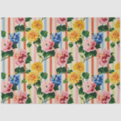 Papier Mousseline Rayure florale vintage (Recto)