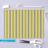 Papier Mousseline Rayure jaune (Artisanat)