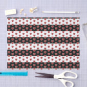 Papier Mousseline Rayure noire et blanche avec les coeurs (Artisanat)