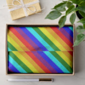 Papier Mousseline Rayures arc-en-ciel (Cadeau)