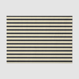 Papier Mousseline Rayures beiges et noires et blanches