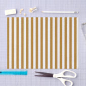 Papier Mousseline Rayures blanches et or mat (Artisanat)