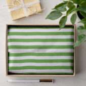 Papier Mousseline Rayures blanches et vertes (Cadeau)