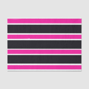 Papier Mousseline Rayures blanches noires roses chics Girly de