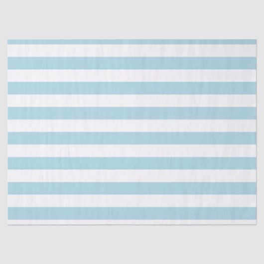 Papier Mousseline Rayures Bleu Clair et Blanc (Recto)