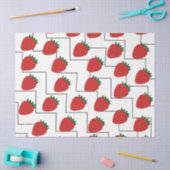 Papier Mousseline Rayures Chevron Fraise (Artisanat)