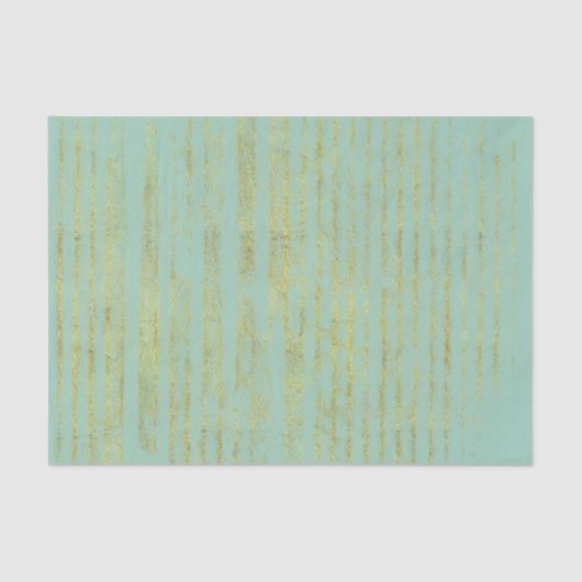 Papier Mousseline Rayures chics d'or sur la menthe (Recto)
