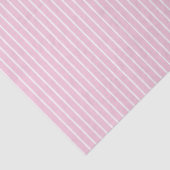 Papier Mousseline Rayures Classiques Blanc - Rose Clair (Détail)