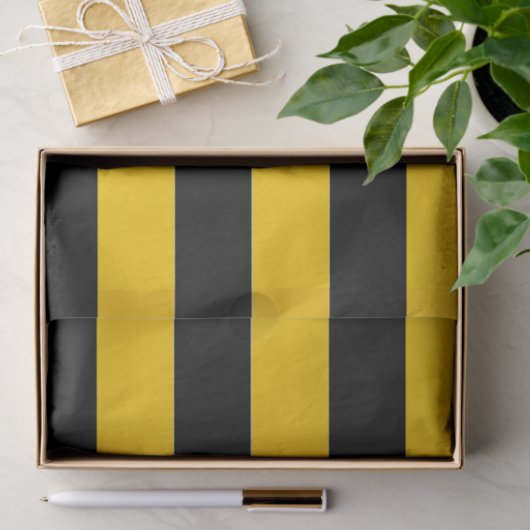 Papier Mousseline Rayures d'abeilles miel (Cadeau)
