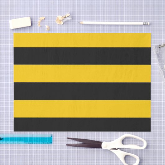 Papier Mousseline Rayures d'abeilles miel (Artisanat)