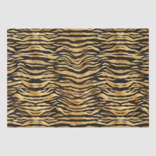 Papier Mousseline Rayures de tigre doré Motif audacieux d'animal s