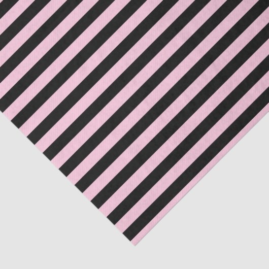 Papier Mousseline Rayures doucement roses et noires (Détail)