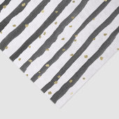 Papier Mousseline Rayures et points noirs d'aquarelle d'or blanc (Détail)