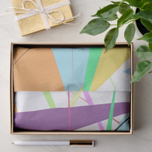 Papier Mousseline Rayures géométriques abstraites modernes (Cadeau)