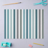 Papier Mousseline Rayures Gris Bleu (Artisanat)