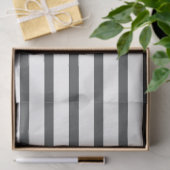 Papier Mousseline Rayures grises et blanches (Cadeau)
