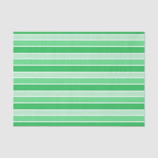 Papier Mousseline Rayures horizontales de nuances de vert (Recto)