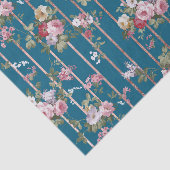 Papier Mousseline Rayures modernes florales rouge-rose bleues de (Détail)