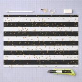 Papier Mousseline Rayures noires et blanches avec les confettis (Artisanat)