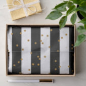 Papier Mousseline Rayures noires et blanches avec les confettis (Cadeau)