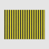 Papier Mousseline Rayures noires et jaunes verticales (Recto)