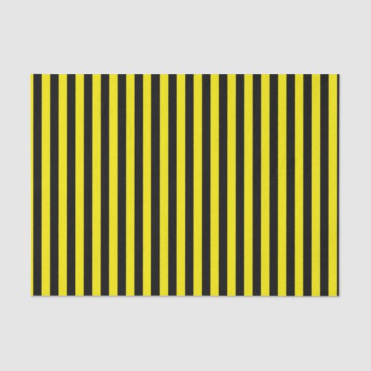Papier Mousseline Rayures noires et jaunes verticales (Recto)