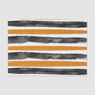 Papier Mousseline Rayures noires et oranges d'aquarelle de Halloween