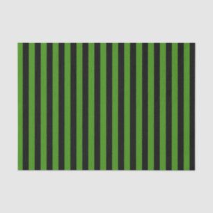 Papier Mousseline Rayures noires et vertes