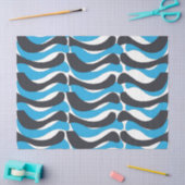 Papier Mousseline Rayures ondulées gris bleu (Artisanat)
