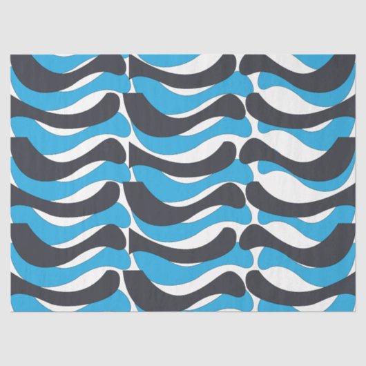 Papier Mousseline Rayures ondulées gris bleu (Recto)