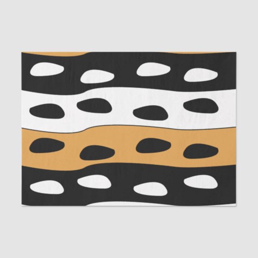 Papier Mousseline Rayures orange noir blanc (Recto)