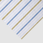 Papier Mousseline Rayures Pailletées Bleu & Or (Détail)