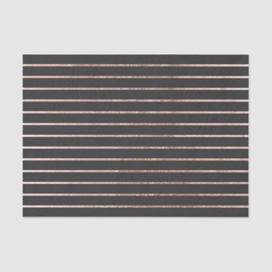 Papier Mousseline Rayures roses chics élégantes et noir d'or (Recto)