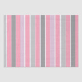 Papier Mousseline Rayures roses et grises (Recto)