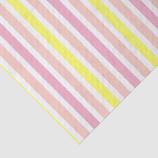 Papier Mousseline Rayures roses et jaunes (Détail)