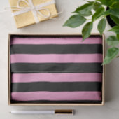 Papier Mousseline Rayures roses et noires Shimmery (Cadeau)