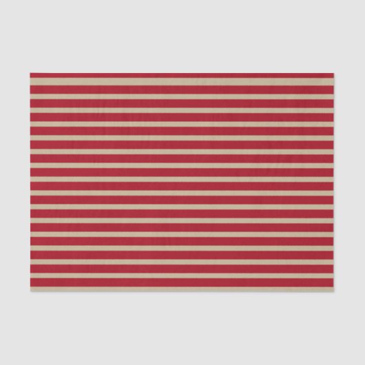 Papier Mousseline Rayures rouge foncé et beiges (Recto)