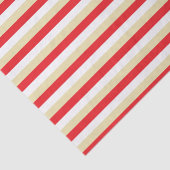 Papier Mousseline Rayures rouges, blanches et beiges (Détail)