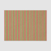 Papier Mousseline Rayures rouges, blanches et vertes (Recto)